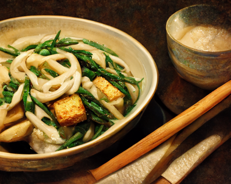 Tofu Udon with String Beans